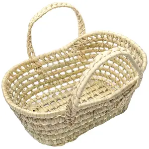 Jouet Couffin Poupée 35cm En Fibres Naturelles Beige pas cher