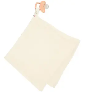 Sevira Kids Doudou lange attache tétine en gaze de coton, Jeanne Écru 40 x 40 cm TU pas cher