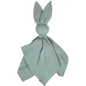 Comparateur de prix : Sevira Kids Doudou Lapin  en gaze de coton, Jeanne Vert de gris  50 x 50 cm TU
