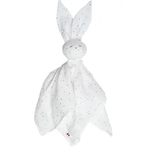Comparateur de prix : Sevira Kids Doudou Lapin  en gaze de coton, Jeanne Blanc à pois or  50 x 50 cm TU