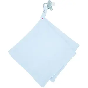 Non communiqué Doudou lange attache tétine en gaze de coton, Jeanne Bleu 40 x 40 cm TU pas cher