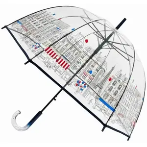 Smati Parapluie transparent, long et automatique, Paris TU pas cher