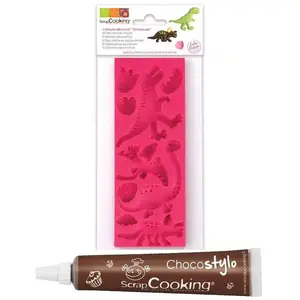 Scrapcooking Moule pâte à sucre Dinosaures + 1 Stylo chocolat pas cher