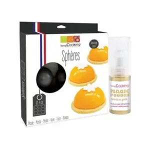 Moule à gâteau semi- rigide 9 demi-sphères + 1 poudre alimentaire iris...
