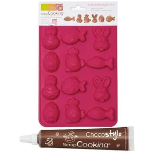 Moule Chocolats de Pâques + 1 Stylo chocolat - ScrapCooking