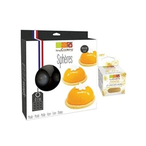 Scrapcooking Moule à gâteau semi-rigide 9 demi-sphères + paillettes dorées - pas cher