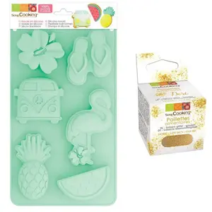 Scrapcooking Moule en silicone Summer + paillettes dorées pas cher