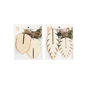 Rico Décorations de Noël en bois - 3 glands + 3 pommes de pin en relief pas cher