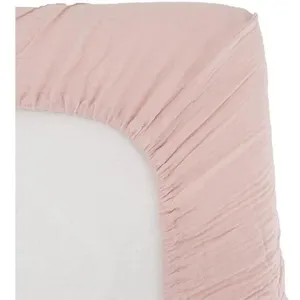drap housse lange - domiva - 60x120 cm - vieux rose - gaze de coton pas cher