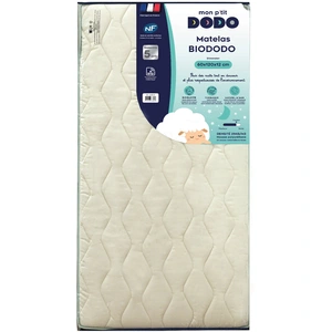 Mon P'tit Dodo Matelas bébé face été/hiver Naturel 60x120x12 cm