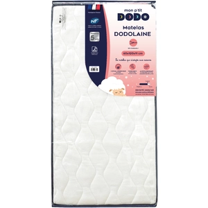 Mon P'tit Dodo Matelas bébé hypoallergénique déhoussable Blanc 60x120x10 cmVendu paraubert