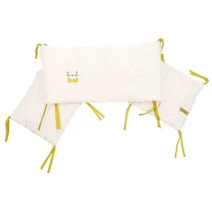 Comparateur de prix : Domiva Tour de lit LEAFY BUNNY - 30 x 180 cm - Coton bio/Polyester recyclé