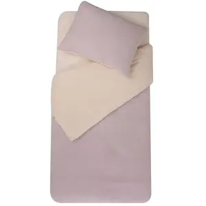 Comparateur de prix : DOMIVA - PARURE DE COUETTE 100X140 + TAIE 40x60 cm POUDRE/NUDE