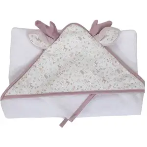 Comparateur de prix : Domiva Cape de bain + gant Lilas (75 x 75 cm)