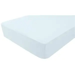 DOMIVA Drap housse Light jersey - 130 g/m² - 60 x 120 cm - Bleu pas cher