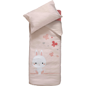 Comparateur de prix : Domiva Housse couette + taie d'oreiller Lapinou - 100x140 cm + 40x60 cm
