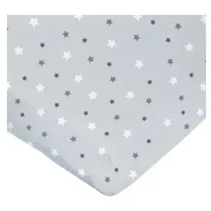 DOMIVA Drap-Housse Imprimé Etoiles Perle 70 x 140 cm Gris pas cher