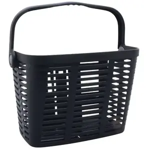 P2R Panier Avant Plastique Noir Avec Anse Fixation 60mm Systeme Clips (Avecadaptateur 22-26-32) - Poids Max 5 Kgs pas cher