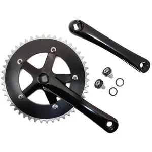 Comparateur de prix : Newton Bike Pedalier route fixie 3.30 alu noir 165mm plateau 46d. d130mm (emmanchement carre boitier 110mm) (singlespeed)