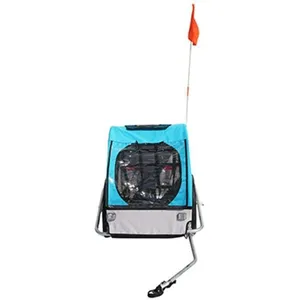 Comparateur de prix : Newton Bike Remorque vélo enfant - MAXI - 2 places - Couverture - Bleu - Roues 20 pouces