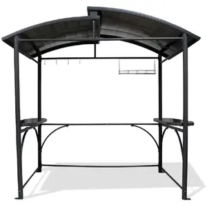 Abri pour barbecue 240 x150cm en aluminium anthracite - DCB Garden pas cher