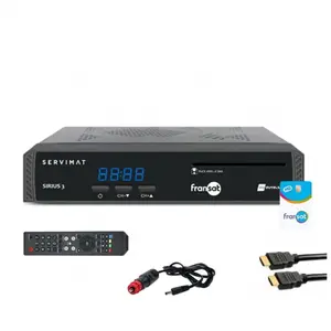 SERVIMAT pack récepteur tv satellite hd carte fransat pc6 câble hdmi câble 12v