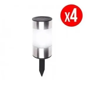 INKAZEN Lot de 4 Bornes solaires Inoxia lumière jardin extérieurVendu parcdiscount