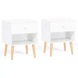 Idomya - 2 Chevets 1 tiroir emmie bois blancs - 40x34x50 cm T.U pas cher