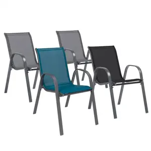 MULTIMARQUES Pratik Garden - 4 Chaises de jardin multicolores -51.5x68x84 cm T.U pas cher