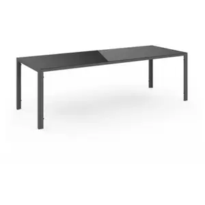 Inkazen - Table de jardin Formentera en verre trempé gris - 240x90x73 cm T.U pas cher