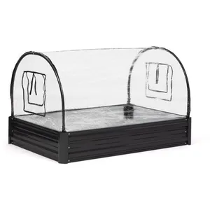 MULTIMARQUES - Serre de potager en métal gris anthracite - 115x80x60 cm T.U pas cher
