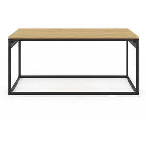 Idomya - Table basse Memphis avec plateau relevable bois/noir - 90x48x... pas cher