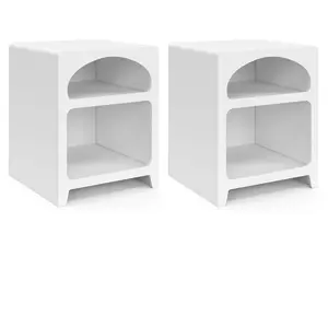 Idomya Factory - 2 Tables de chevet organiques blanches - 40x40x50 cm ... pas cher