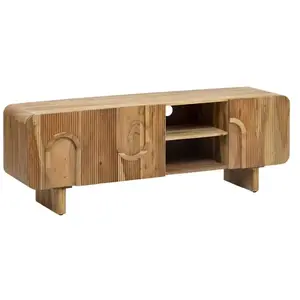 Made in Meubles Meuble TV en bois marron 160 cm pas cher