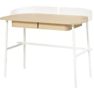 Bureau en placage chêne et métal blanc Victor - HartôVendu parmade-in-design