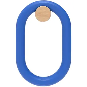Patère vertical en chêne teinté bleu électrique 20x8cm Fernand - Hartô