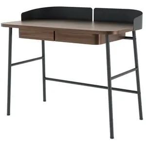 Bureau en placage noyer et métal gris Victor - HartôVendu parmade-in-design