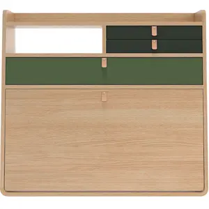 Secrétaire mural en chêne vert cendré et sauge 80cm Gaston - HartôVendu parmade-in-design