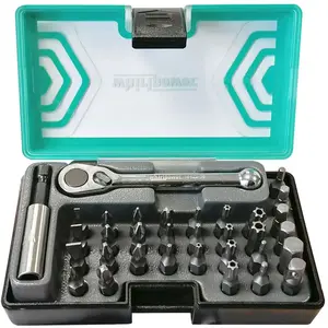 Comparateur de prix : OC-PRO Mini cliquet 1/4 et jeu de 30 embouts de vissage 1/4 - coffret 33 pcs
