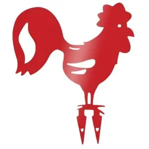 Beaujardin Coq Décoratif En Acier Coloré Sur Pic