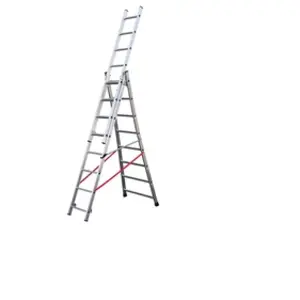 Comparateur de prix : Hailo Echelle transformable base évasée Premium - 3x8 échelons - 5,85m TU