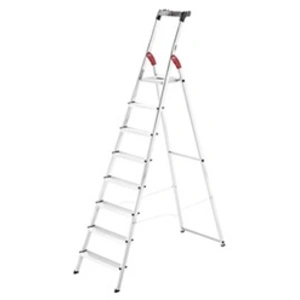 Escabeau L60 HAILO - 8 marches larges en aluminium - Charge max 150kg pas cher