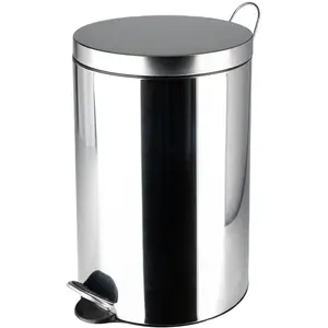 Poubelle 30L Métal Matière Mate Bleu Pétrole - Fermeture Silencieuse Five Simply Smart