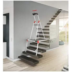 Comparateur de prix : Escabeau en aluminium 4 marches Larges Hailo L100 + Plateforme TP1