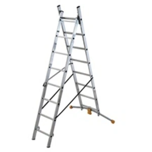 Comparateur de prix : Hailo Echelle transformable 2 plans 2x8 échelons 4m40 en aluminium HobbyLot