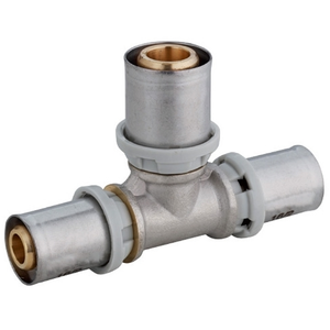 ARCANAUTE Raccord multicouche à sertir TH - Té inégal Ø32x3,0 - Ø32x3,0 - Ø16x2,... pas cher