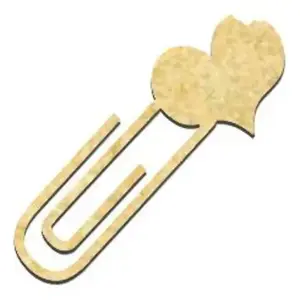 Spiderlily Design Sujet en bois médium - Trombone coeur croqué - 3,5 x 1,1 cmVendu parscrapmalin