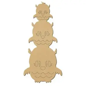 Spiderlily Design Sujet en bois médium - Tribu hiboux - 4,8 x 2,3 cmVendu parscrapmalin