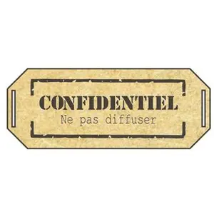 Spiderlily Design Sujet en bois médium - Plaque Confidentiel - 5 x 2 cmVendu parscrapmalin