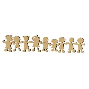 Spiderlily Design Sujet en bois médium - Ecoliers frise - 16,3 x 3,3 cm